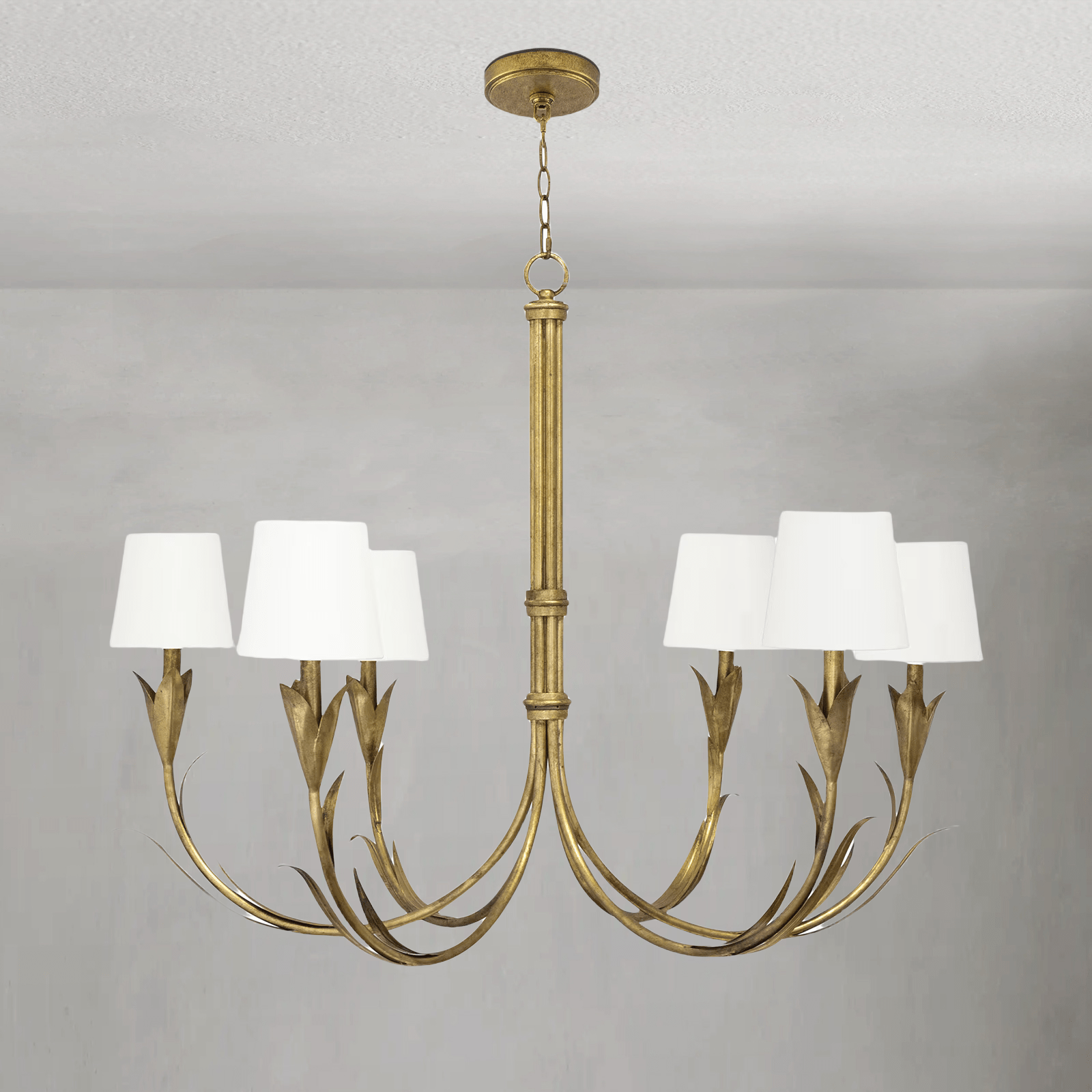 Fontara White Reed Chandelier(Antique Gold Leaf ) - Joyfuzzy