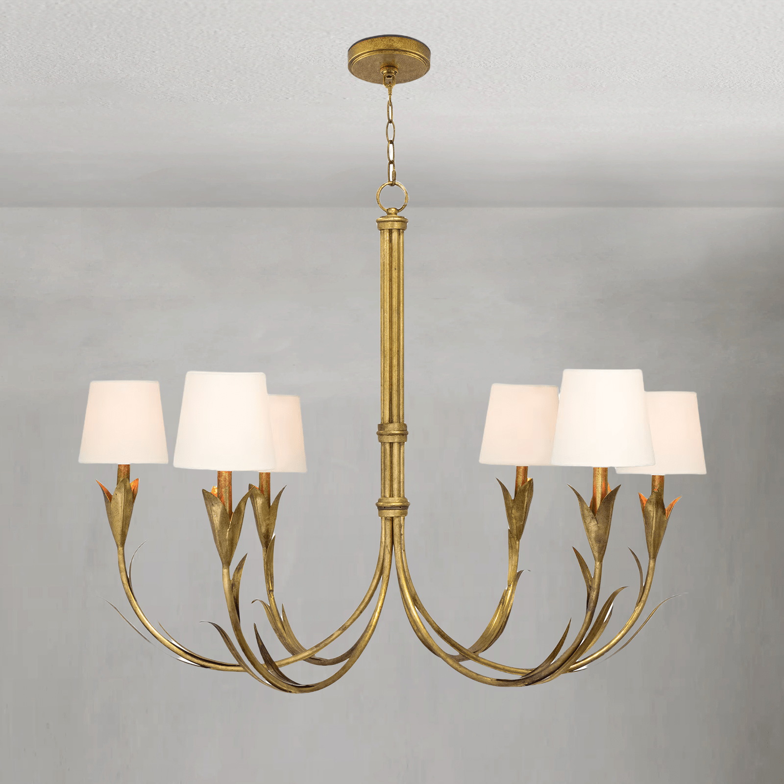 Fontara White Reed Chandelier(Antique Gold Leaf ) - Joyfuzzy