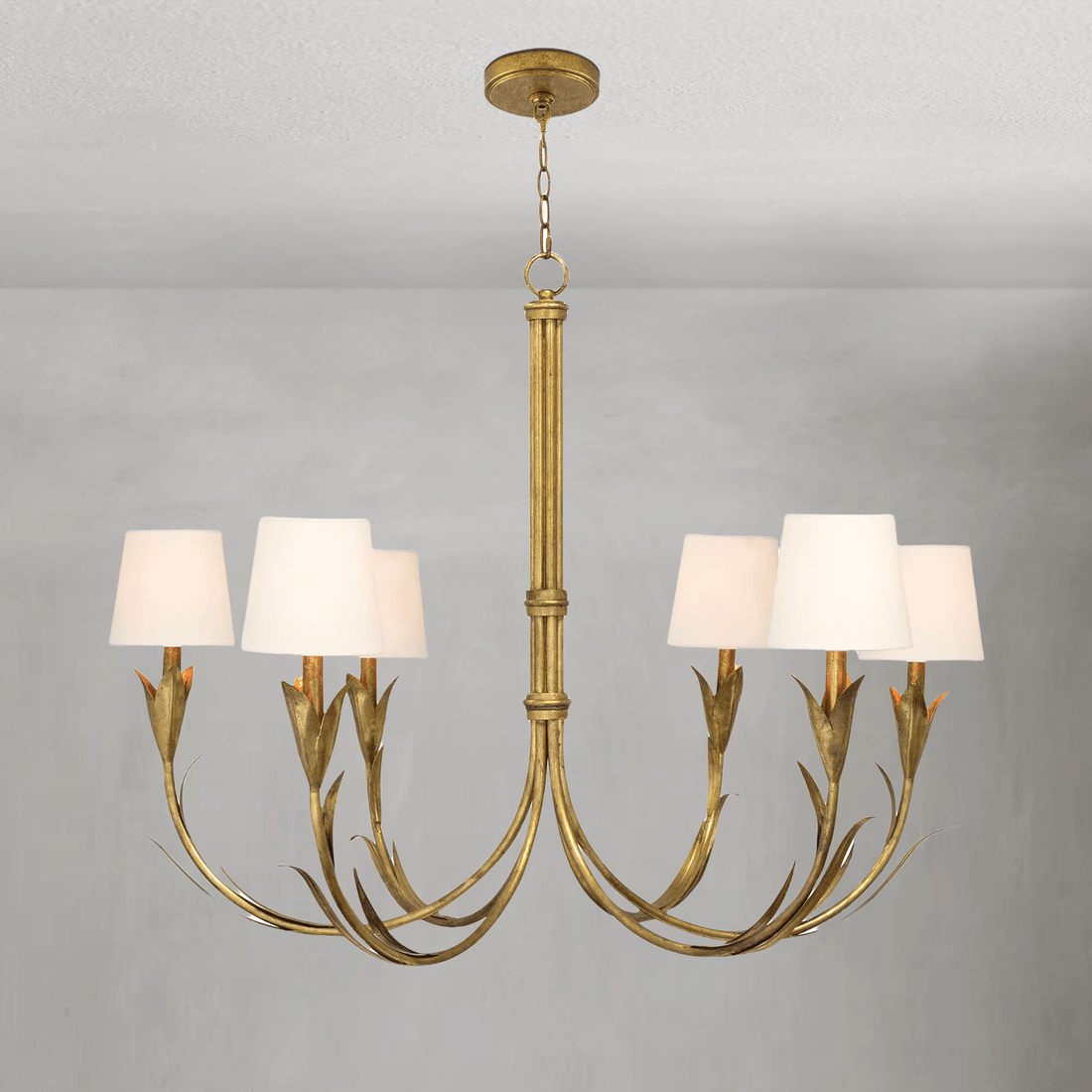 Fontara White Reed Chandelier(Antique Gold Leaf ) - Joyfuzzy