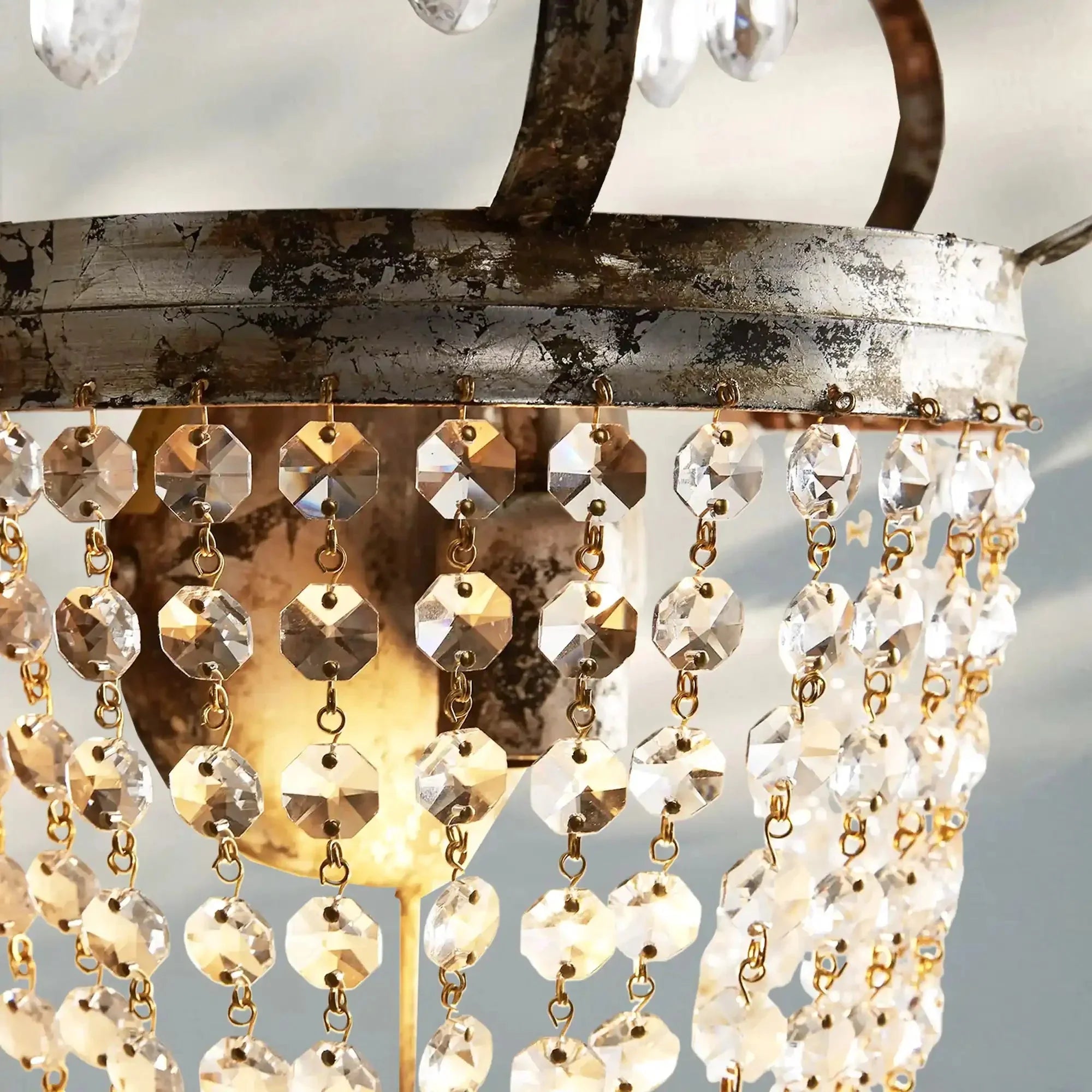 Fotini Iron Wall Sconce in Silver Clay - Joyfuzzy