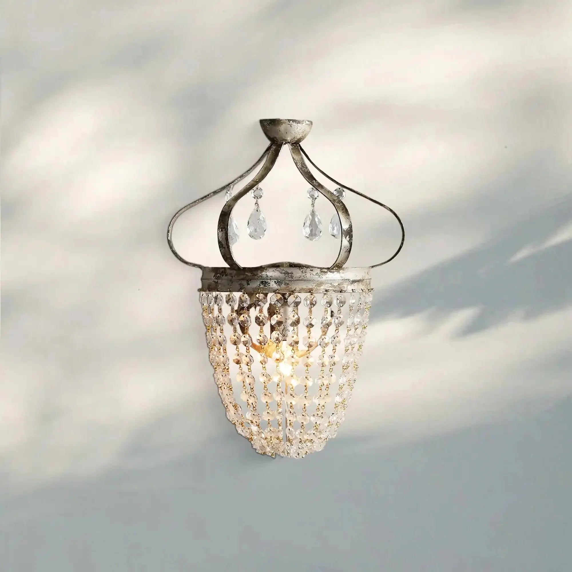 Fotini Iron Wall Sconce in Silver Clay - Joyfuzzy