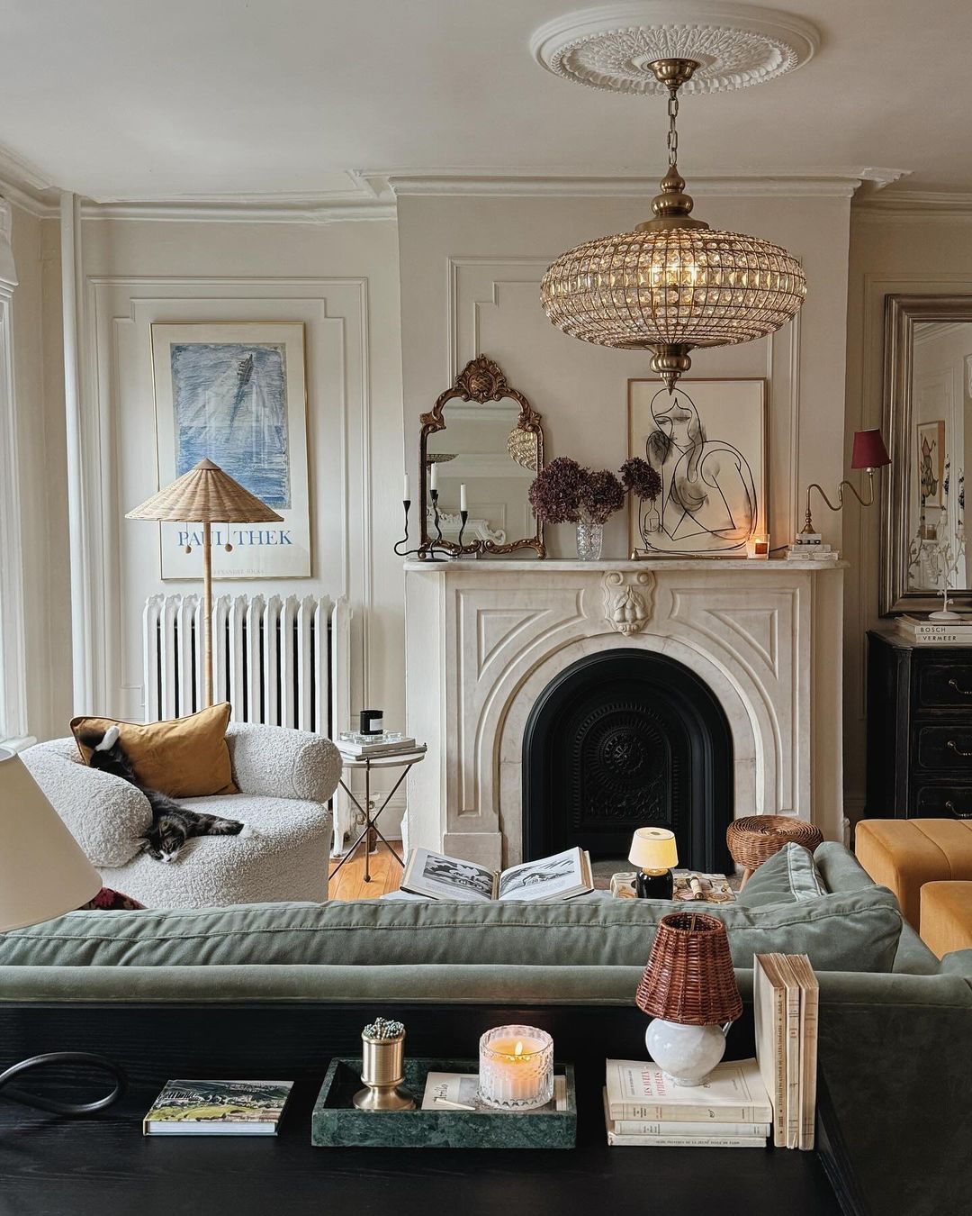 French Empire Vintage Bead Ellipsoid Crystal Chandelier for Living Room/Bedroom-Chandeliers-