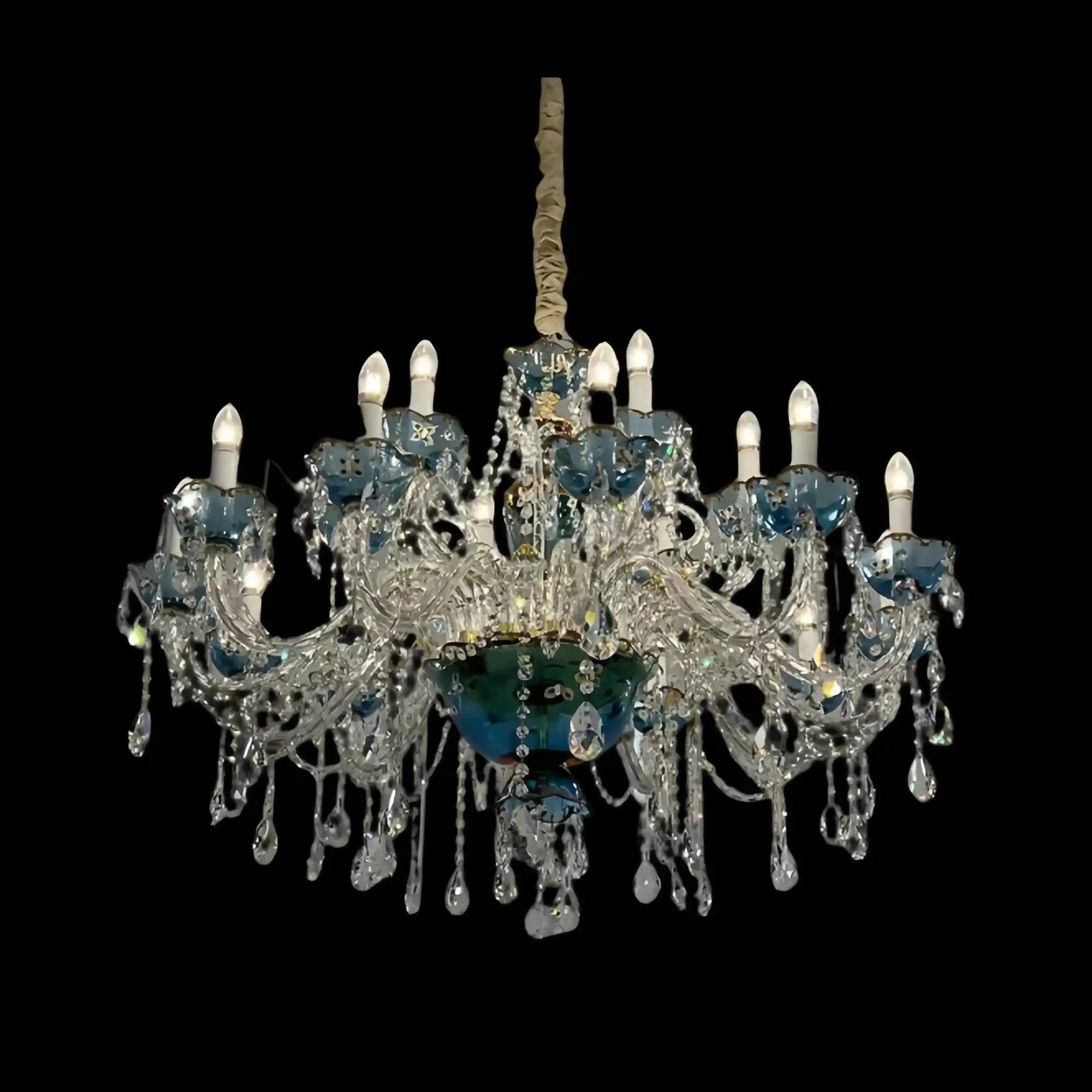 French Romantic Blue Crystal Designer Chandelier for Bedroom/Living Room/Dining Room