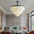 Alabaster Modern Multi-Tiered Round Chandelier Chandelier [product_tags] Fabtiko