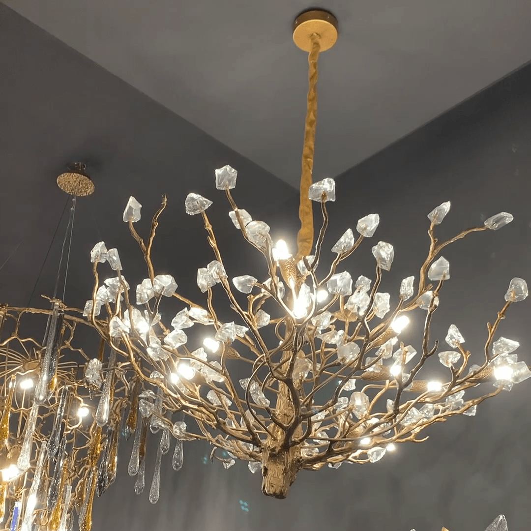 Gemstone Branch Chandelier with Artistic Design for Bedroom or Living Room - 8 Lights/D23.6"*H21.65"Warm LightJoyfuzzy
