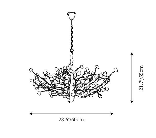 Gemstone Branch Chandelier with Artistic Design for Bedroom or Living Room - 8 Lights/D23.6"*H21.65"Warm LightJoyfuzzy