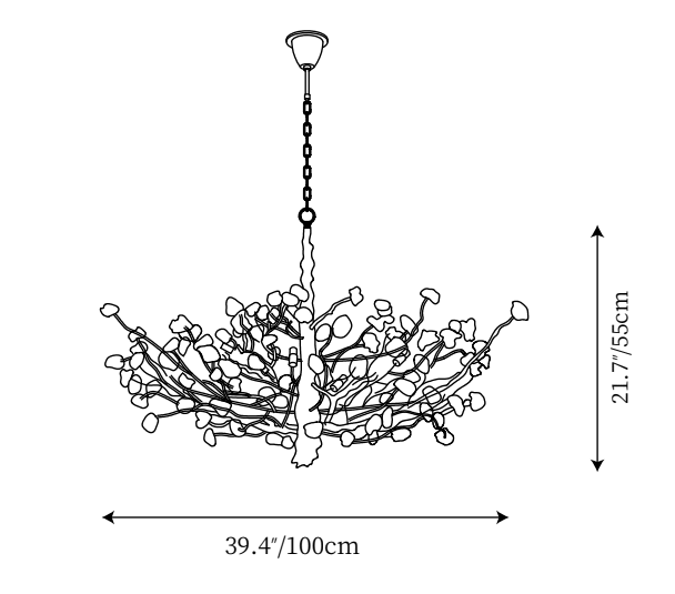 Gemstone Branch Chandelier with Artistic Design for Bedroom or Living Room - 8 Lights/D23.6"*H21.65"Warm LightJoyfuzzy
