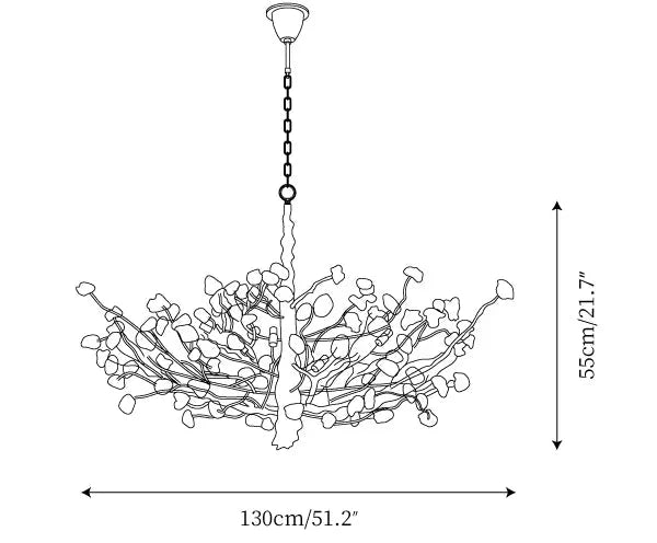 Gemstone Branch Chandelier with Artistic Design for Bedroom or Living Room - 8 Lights/D23.6"*H21.65"Warm LightJoyfuzzy