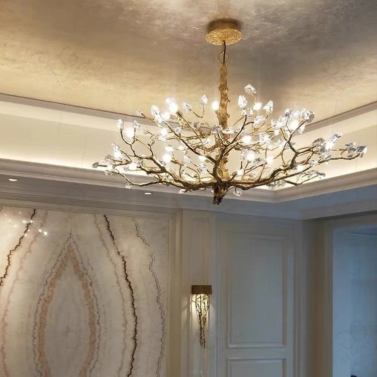 Gemstone Branch Chandelier with Artistic Design for Bedroom or Living Room - 8 Lights/D23.6"*H21.65"Warm LightJoyfuzzy
