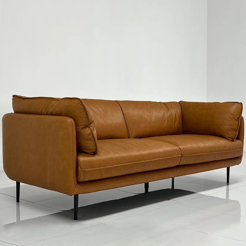 Brown Leather Sofa image 3