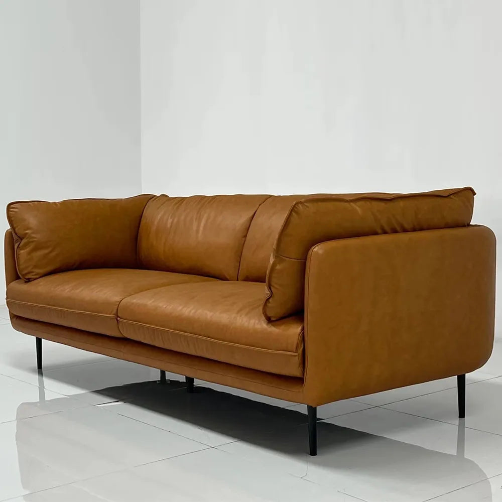 Brown Leather Sofa image 1