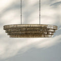 Ghiaccio Glass Oval Chandelier 54''65'' - Matte BlackSmoke65