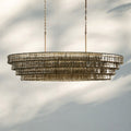 Ghiaccio Glass Oval Chandelier 54''65'' - Matte BlackSmoke65