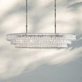 Ghiaccio Glass Oval Chandelier 54''65'' - Lacquered Burnished BrassClear54