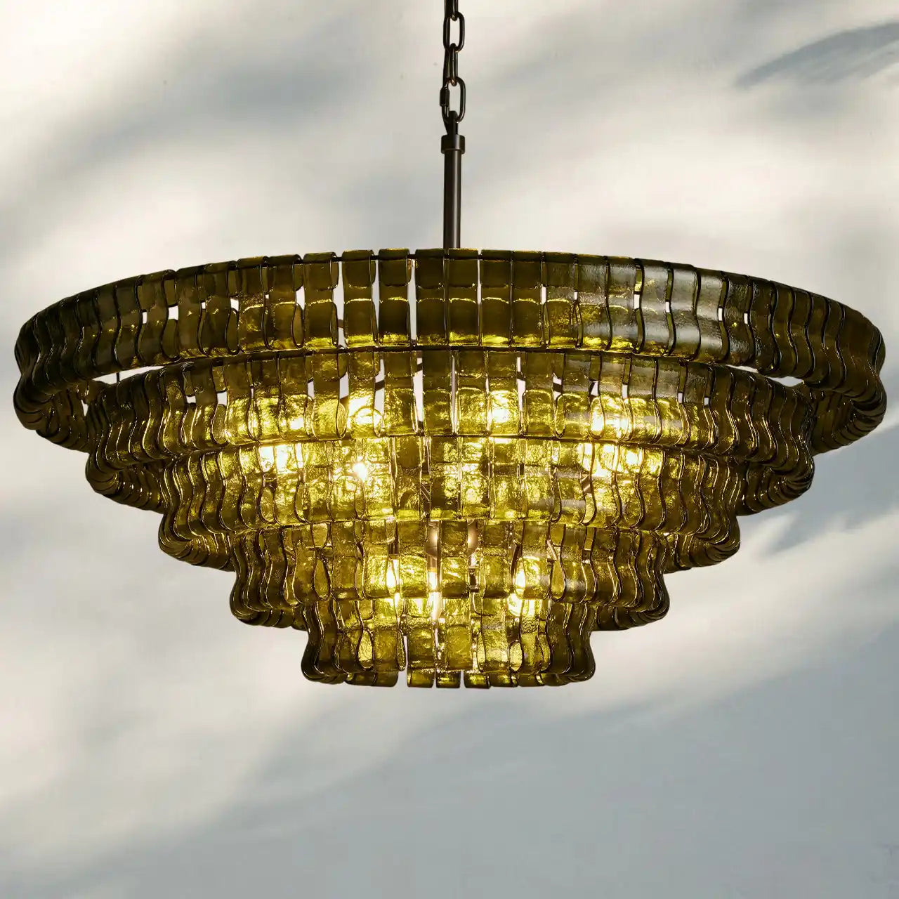 Ghiaccio Glass Round Chandelier 24" 36" 48" 60"
