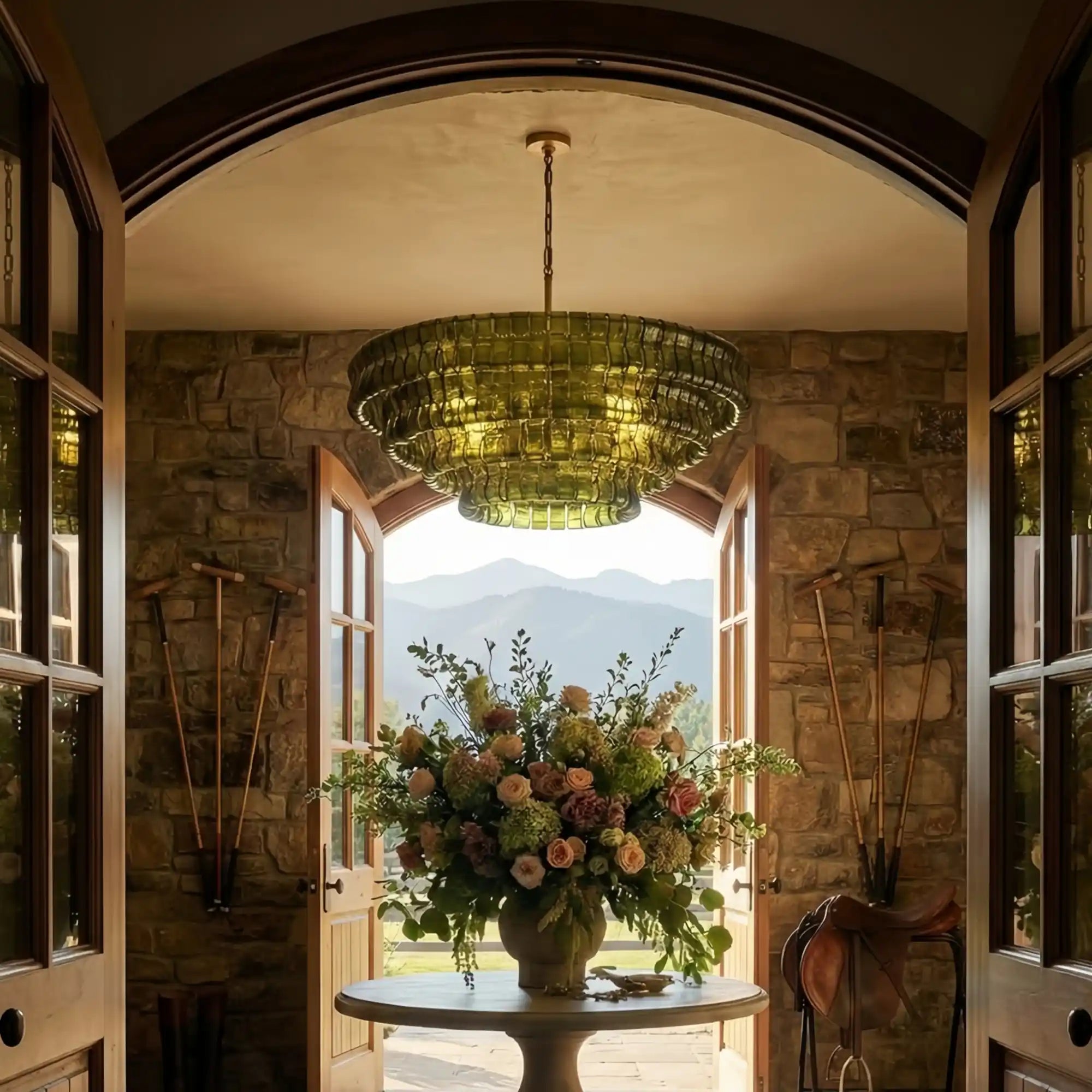 Ghiaccio Glass Round Chandelier 24" 36" 48" 60"