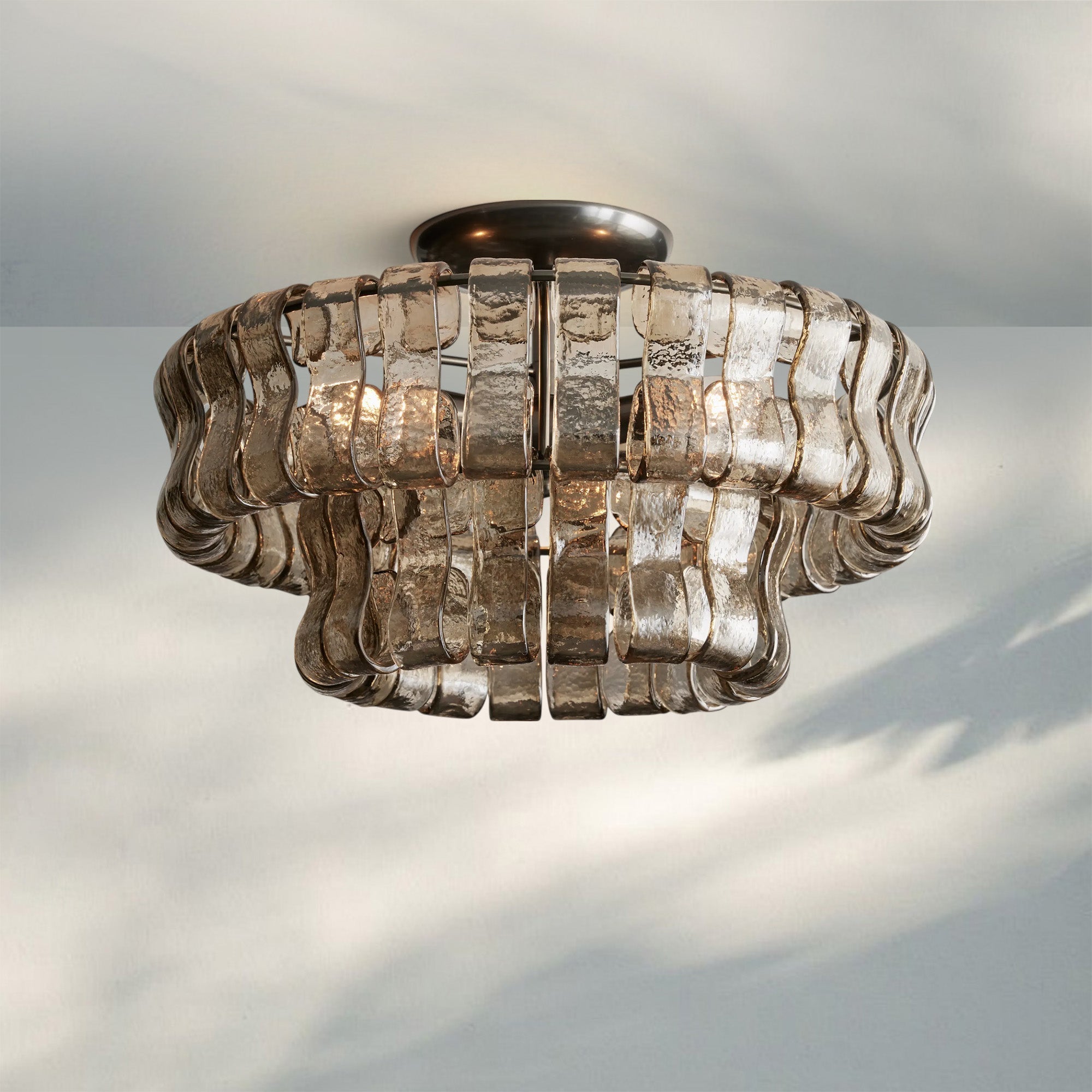 Ghiaccio Modern Glass Flushmount - Matte BlackSmokeJoyfuzzy