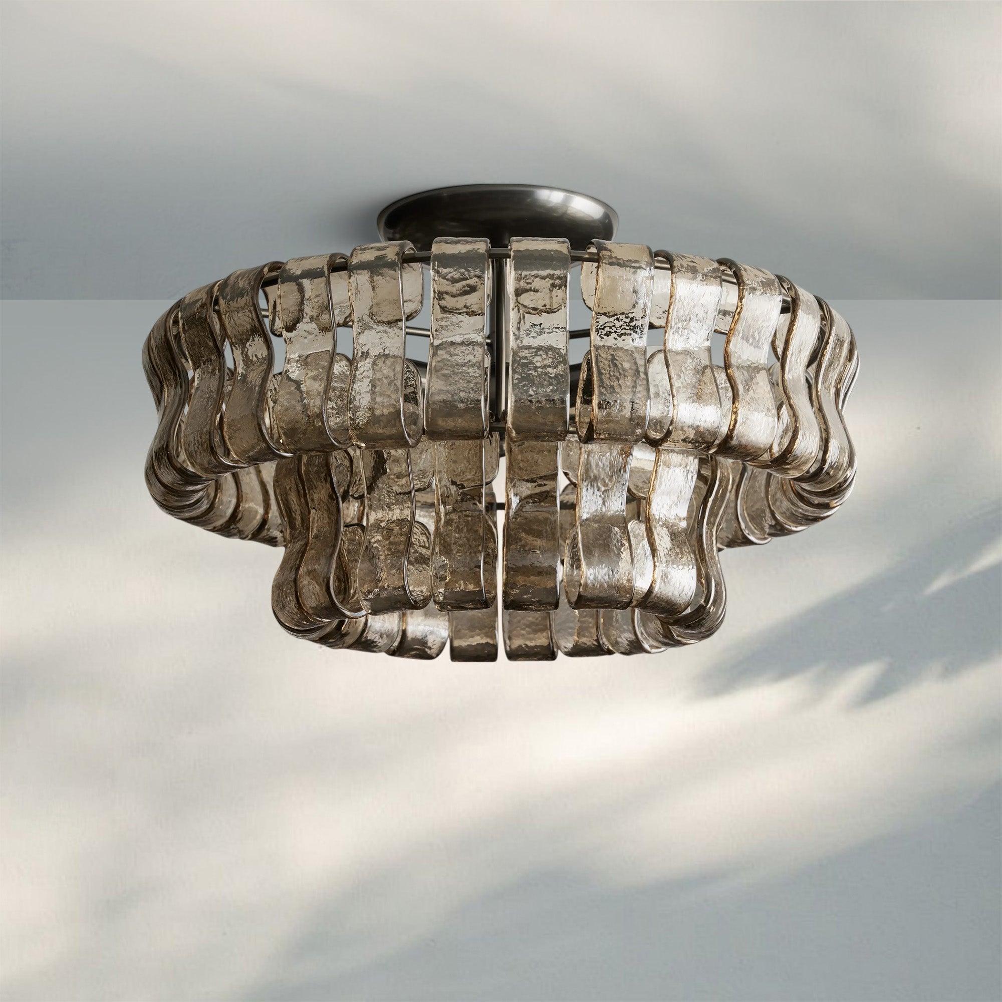 Ghiaccio Modern Glass Flushmount - Matte BlackSmokeJoyfuzzy