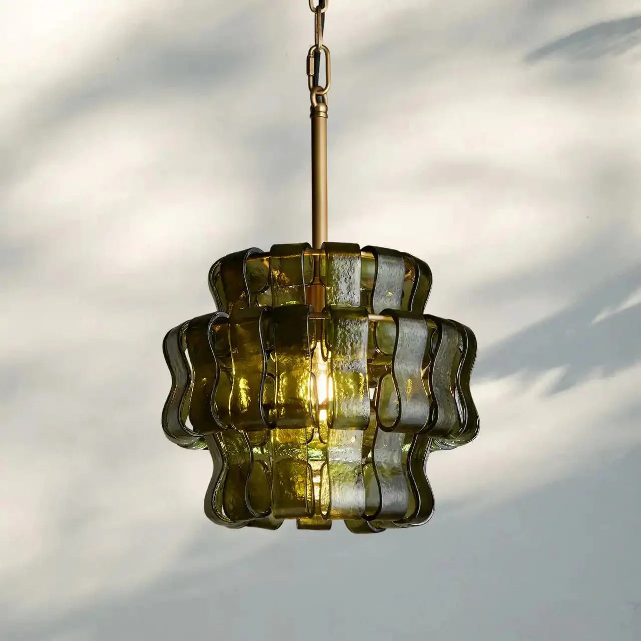 Ghiaccio Pendant Light - BrassGreenJoyfuzzy
