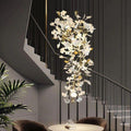 Ginkgo Cascading A Branch Chandelier - All white leavesH150CM (H59