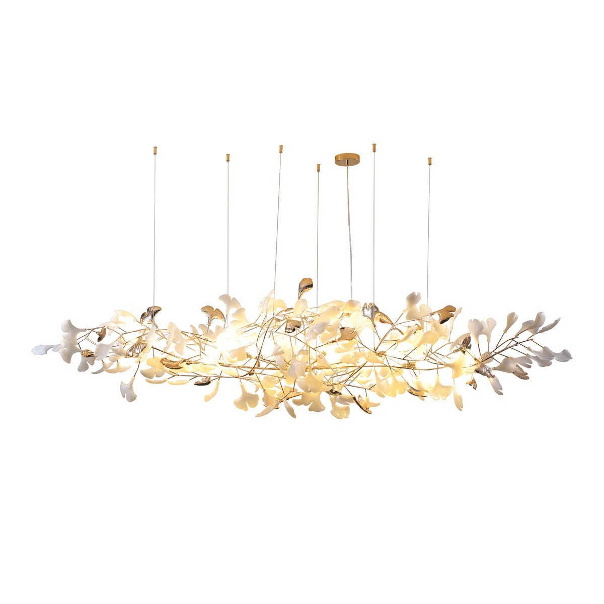 Ginkgo Cloud Chandelier - Model B L 78.7″ x W 23.6″ x H 31.5″Nickel & WhiteJoyfuzzy