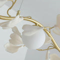 Ginkgo Glass Chandelier - 4 heads Size: L 39.4″(100cm) x H 6.3″(16cm)Joyfuzzy