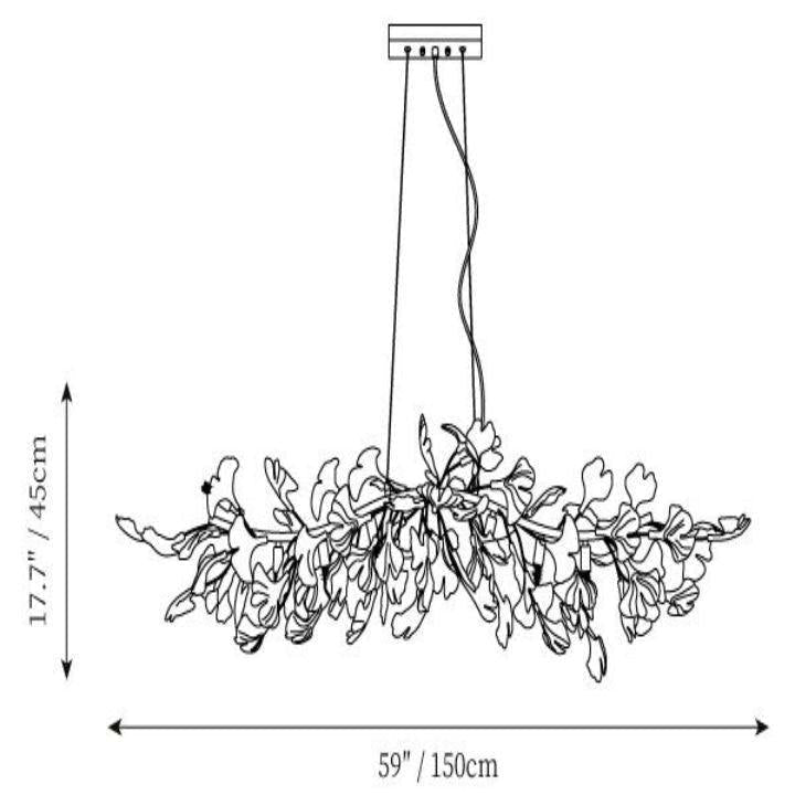 Ginkgo Luxury Chandelier Style C - L 39.4″(100cm) x W 17.7″(45cm) x H 15.7″(40cm) (G9*8)Joyfuzzy