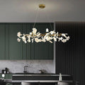 Ginkgo Luxury Chandelier Style E - 4 Lights: L 39.4''(100cm) x W 11.8''(30cm)Gold+WhiteJoyfuzzy