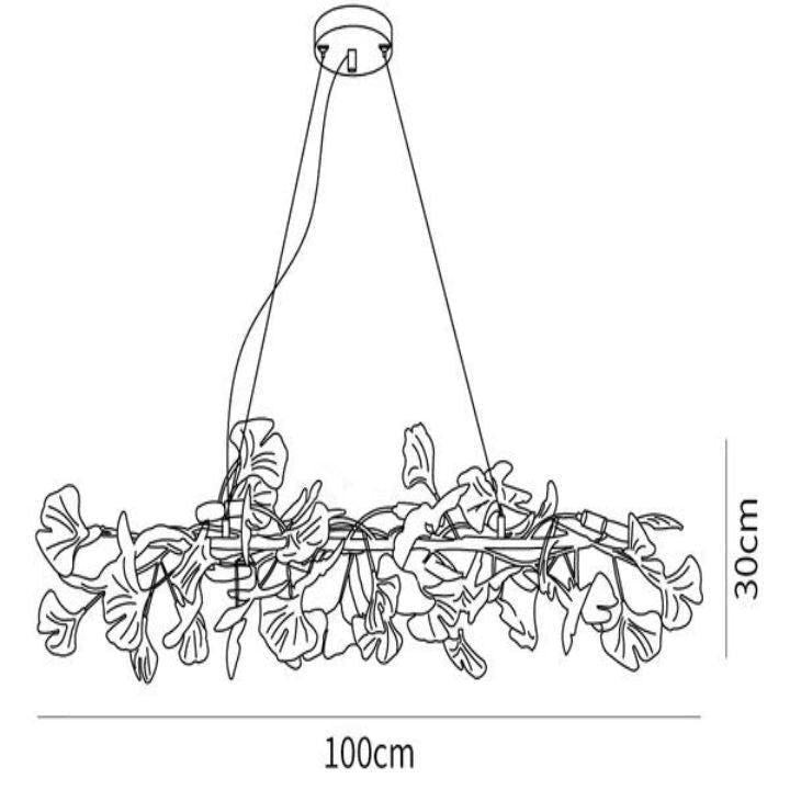 Ginkgo Luxury Chandelier Style E - 8 Lights: L 59''(150cm) x W 11.8''(30cm)Gold+WhiteJoyfuzzy