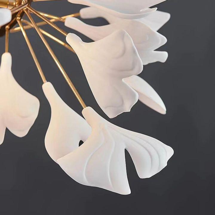 Ginkgo Luxury Chandelier Style E - 8 Lights: L 59''(150cm) x W 11.8''(30cm)Gold+WhiteJoyfuzzy