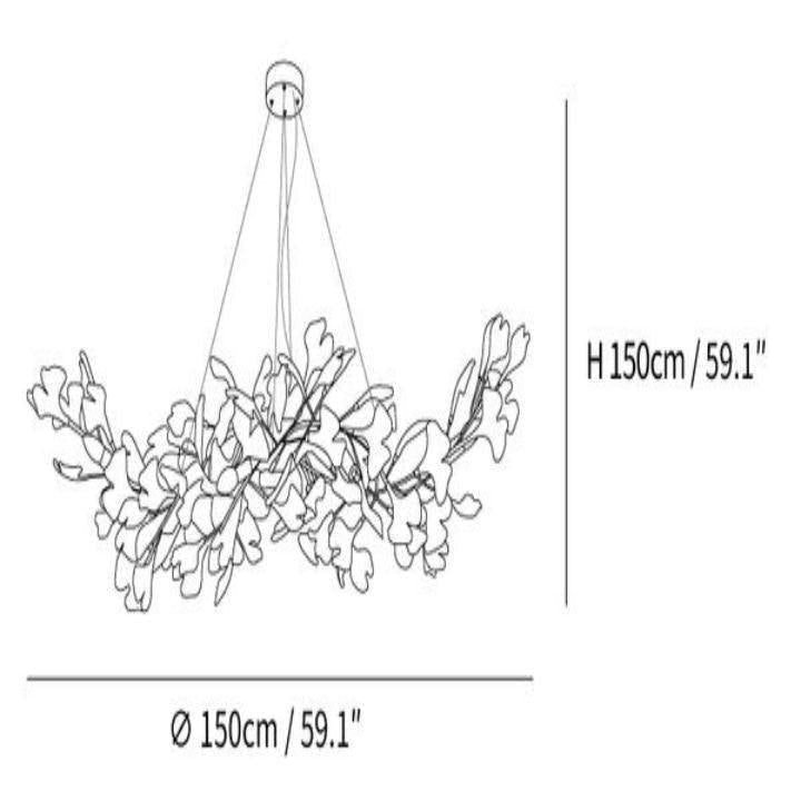 Ginkgo Luxury Chandelier Style F - 10 Lights: L 47.2''(120cm) x W19.7''(50cm) x H 59''(150cm)Joyfuzzy