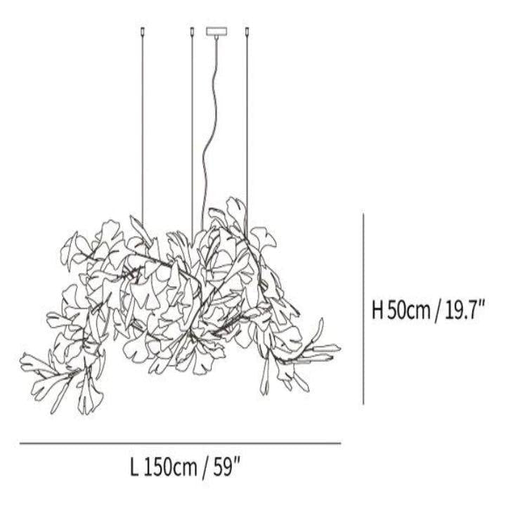 Ginkgo Luxury Chandelier Style G - 10 Lights: L 59''(150cm) x H 19.7''(50cm)Joyfuzzy