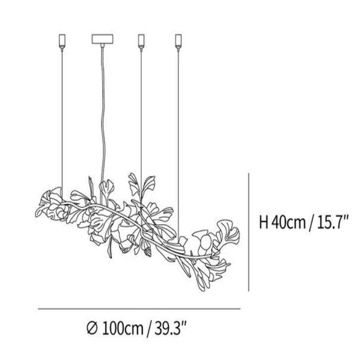 Ginkgo Luxury Chandelier Style I - 10 Lights: L 39.3''(100cm) x H 15.7''(40cm)Joyfuzzy