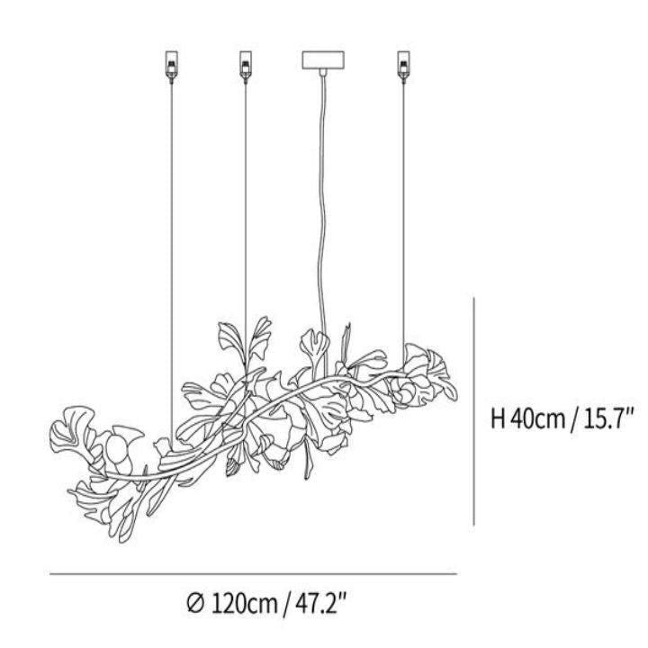 Ginkgo Luxury Chandelier Style I - 10 Lights: L 47.2''(120cm) x H 15.7''(40cm)Joyfuzzy