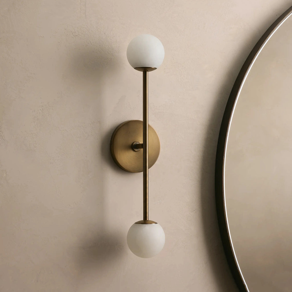 Girouette Double Sconce Antique Brass