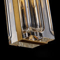 Golden Rectangular Crystal Pendant Lighting - W2.8