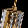 Golden Rectangular Crystal Pendant Lighting - W2.8
