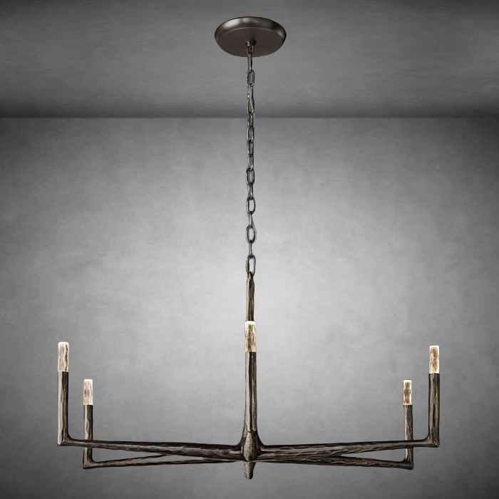 Thaddeas Forged Round Chandelier 36" 48” 60” 72”