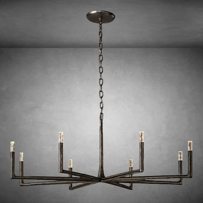 Thaddeas Forged Round Chandelier 36" 48” 60” 72”