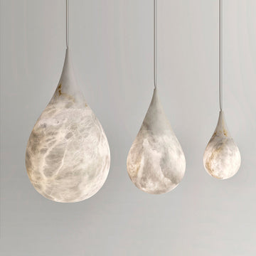 Hailey Alabaster Raindrop Pendant Lighting, Dining Table Pendant