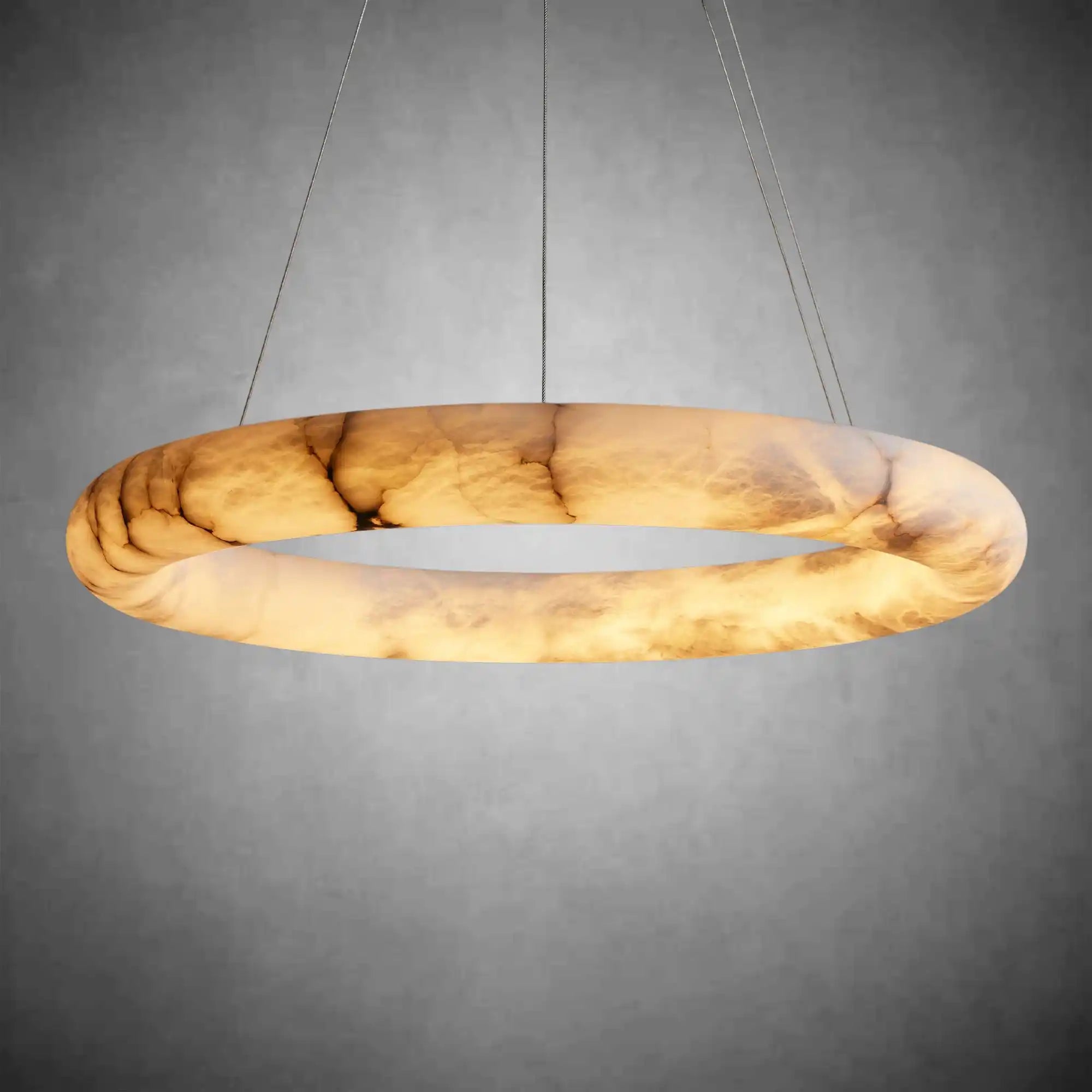 Halima Halo Spanish Alabaster LED Chandelier – 36" & 48" Luxury Light