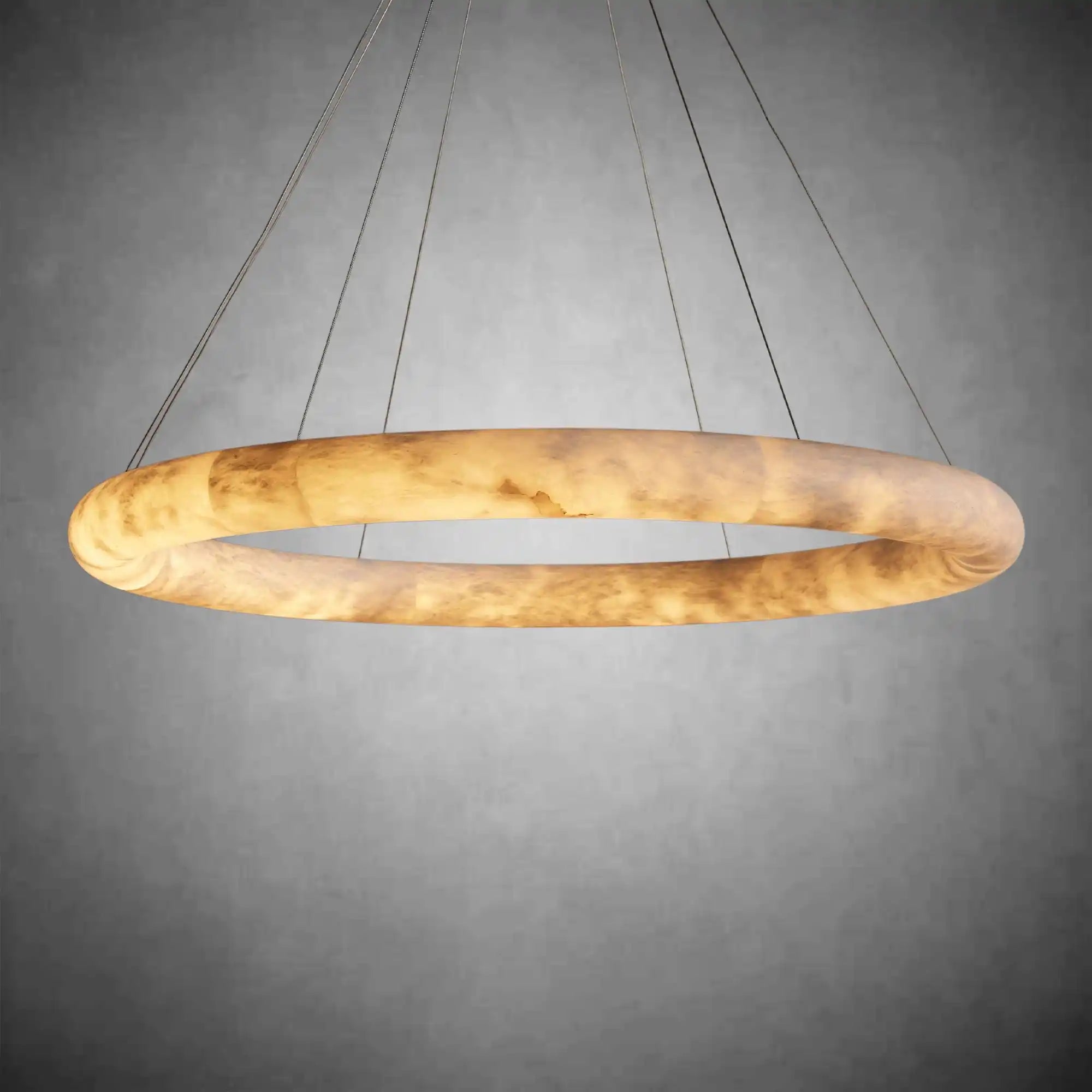 Halima Halo Spanish Alabaster LED Chandelier – 36" & 48" Luxury Light