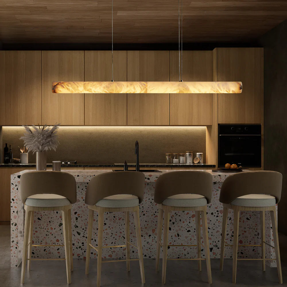 Halima Linear Alabaster LED Chandelier – 64" & 74" Options