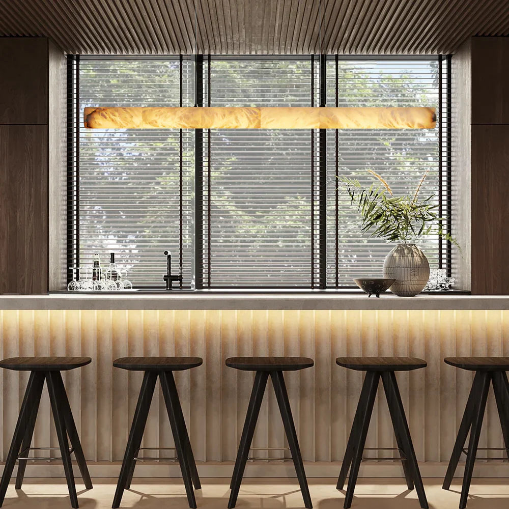 Halima Linear Alabaster LED Chandelier – 64" & 74" Options