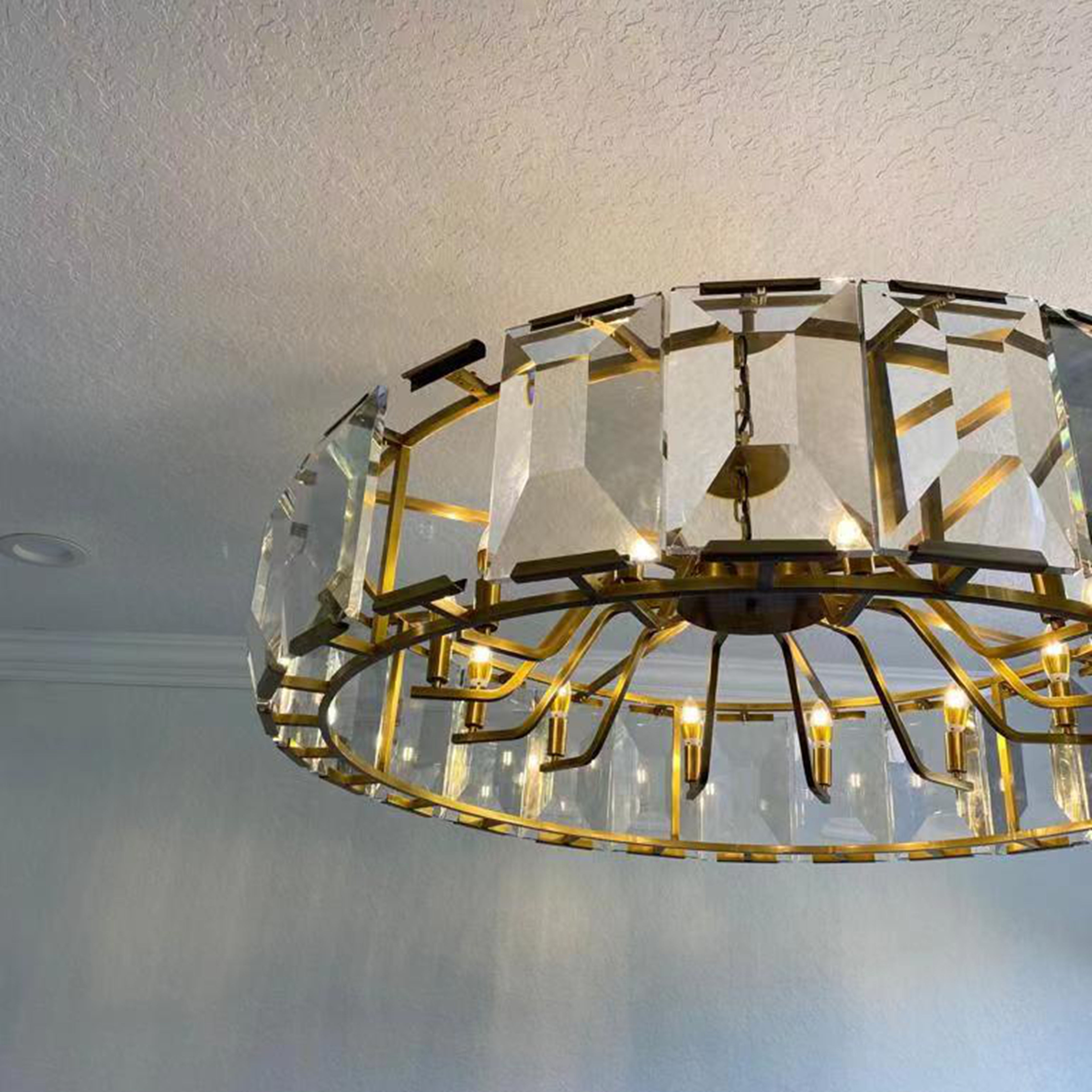 Harfz Crystal Round Chandelier 19"