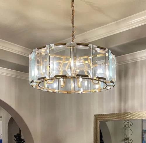 Harfz Crystal Round Chandelier 19"