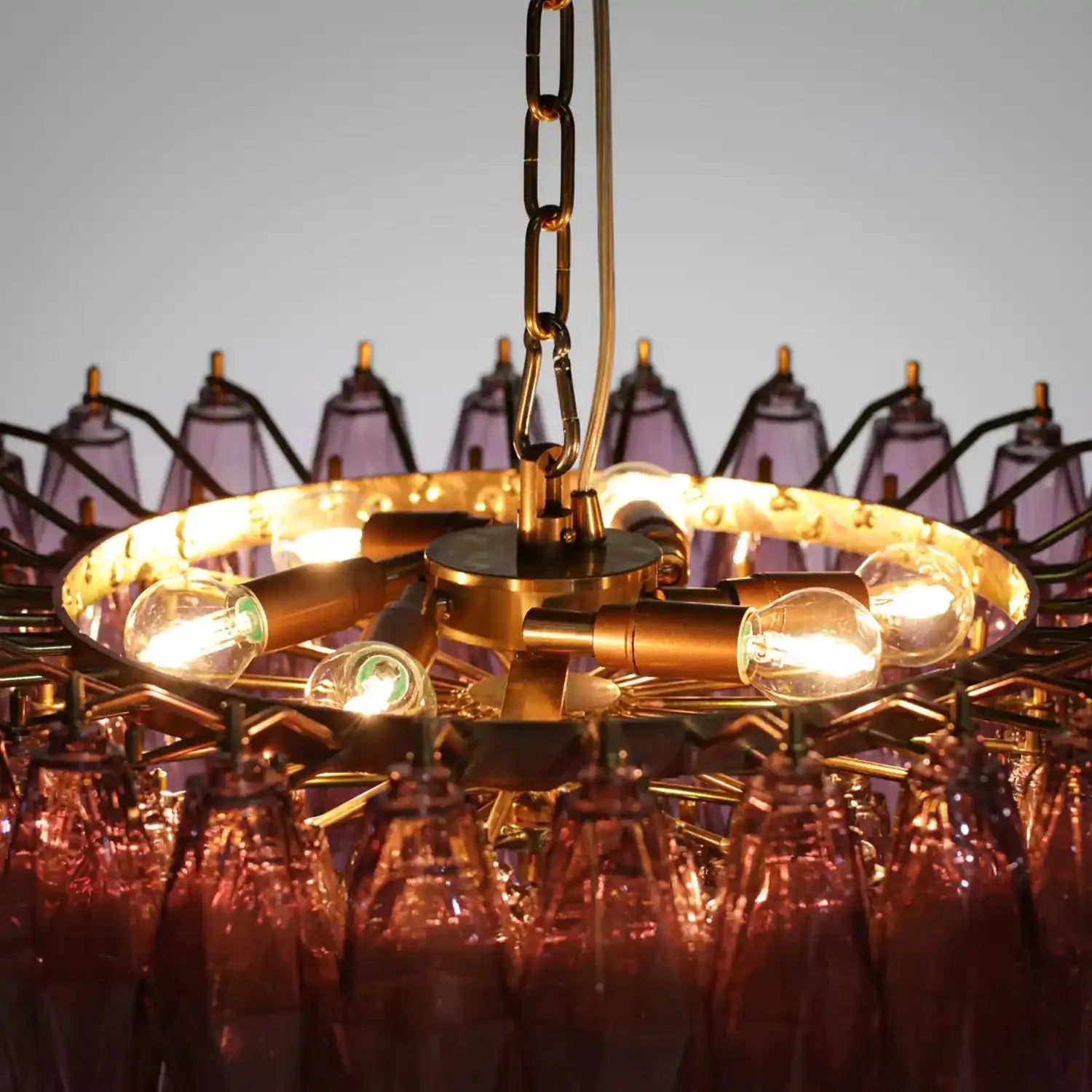 Hand Blown Tier Glass Large Murano Chandelier 24"31"40" - D60*H30CM/D23.62"*H11.81"Warm Light (3000K)SmokyJoyfuzzy