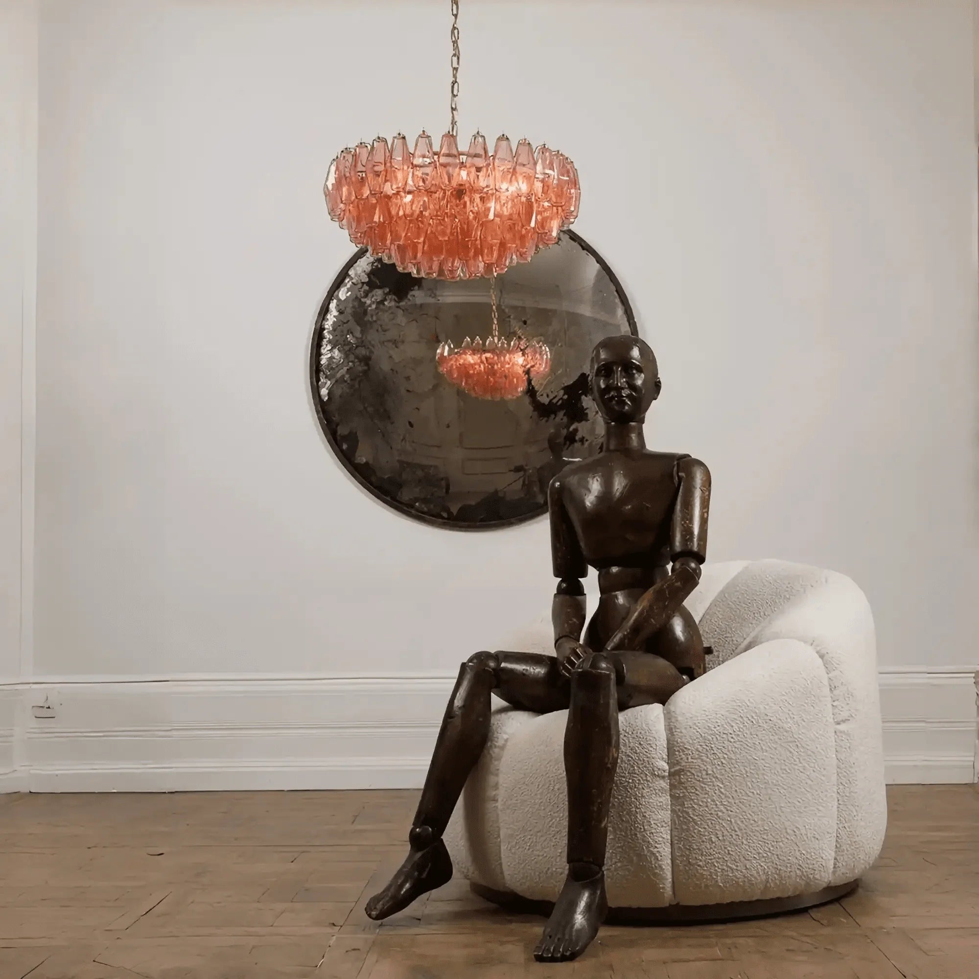 Hand Blown Tier Glass Large Murano Chandelier 24"31"40" - D60*H30CM/D23.62"*H11.81"Warm Light (3000K)PurpleJoyfuzzy