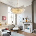 Hand Blown Tier Glass Large Murano Chandelier 24