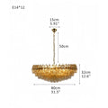 Hand Blown Tier Glass Large Murano Chandelier 24
